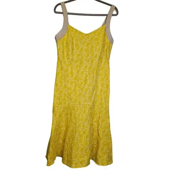Patagonia 12 Organic Cotton Hemp Yellow Floral Sun Dress Outdoor Gorpcore